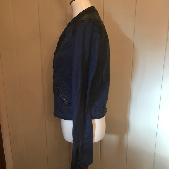 Free People Faux Leather/Linen Jacket - Picture 4 of 8